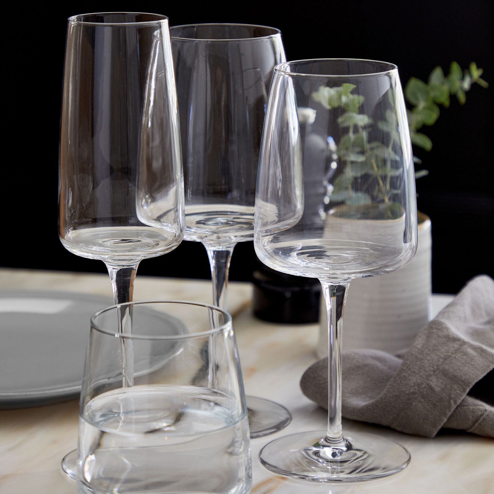 Vine Flutes 9 oz, Clear