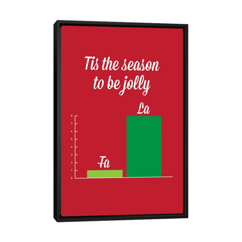 " Falalala " by Stephen Wildish, 26" H x 18" W x 1.5" D, Black Framed Canvas, No Matte