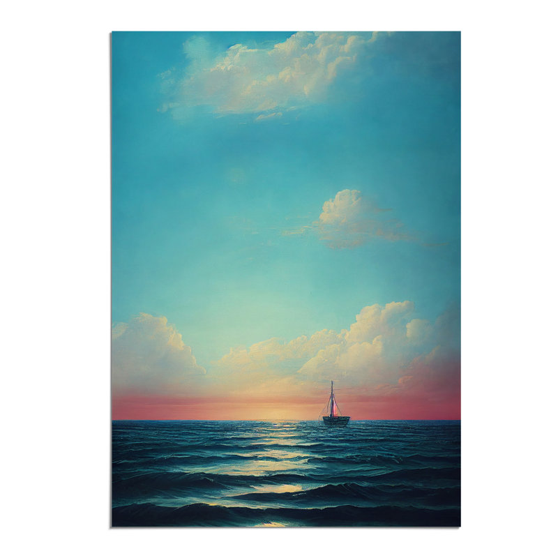 Boat Seascape - Wall Art, Paper, 42cm H x 29.7cm W, No Matte