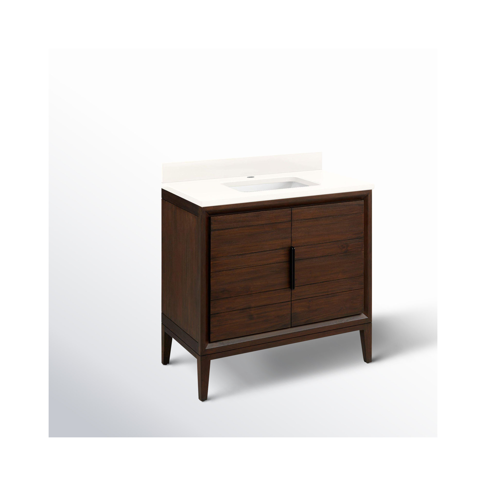 Aliso 36" Single Bathroom Vanity, Java, Single-Hole Centered, Arctic White Quartz