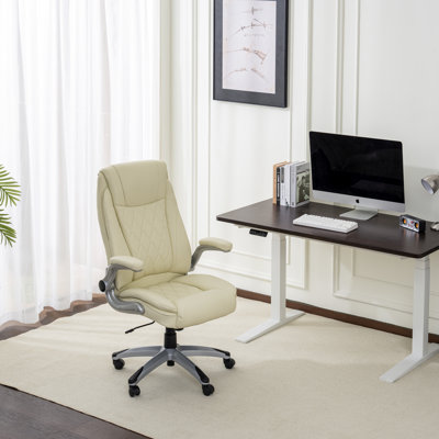 Ergonomic Executive Office Desk Chair With Flip-Up Armrests And Lumbar Support by Winston Porter