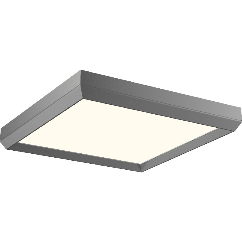 Plafonnier encastré en acrylique Skylight, Gris foncé satiné, H 1,9 po x l 13,8 po x P 13,8 po