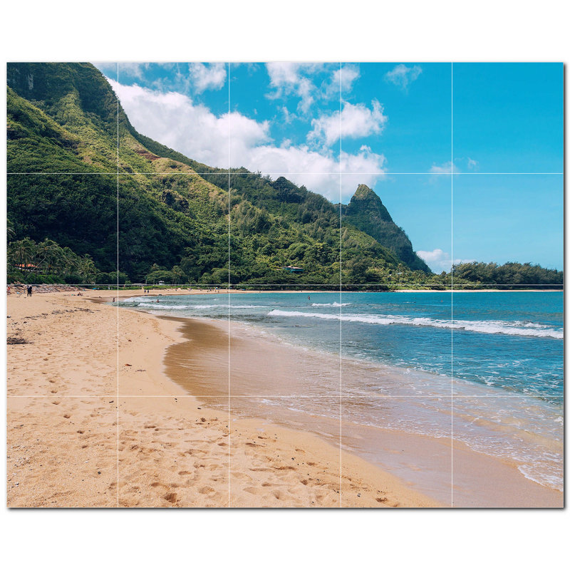 Murale en céramique satinée 8 "x 8" Beach Photo