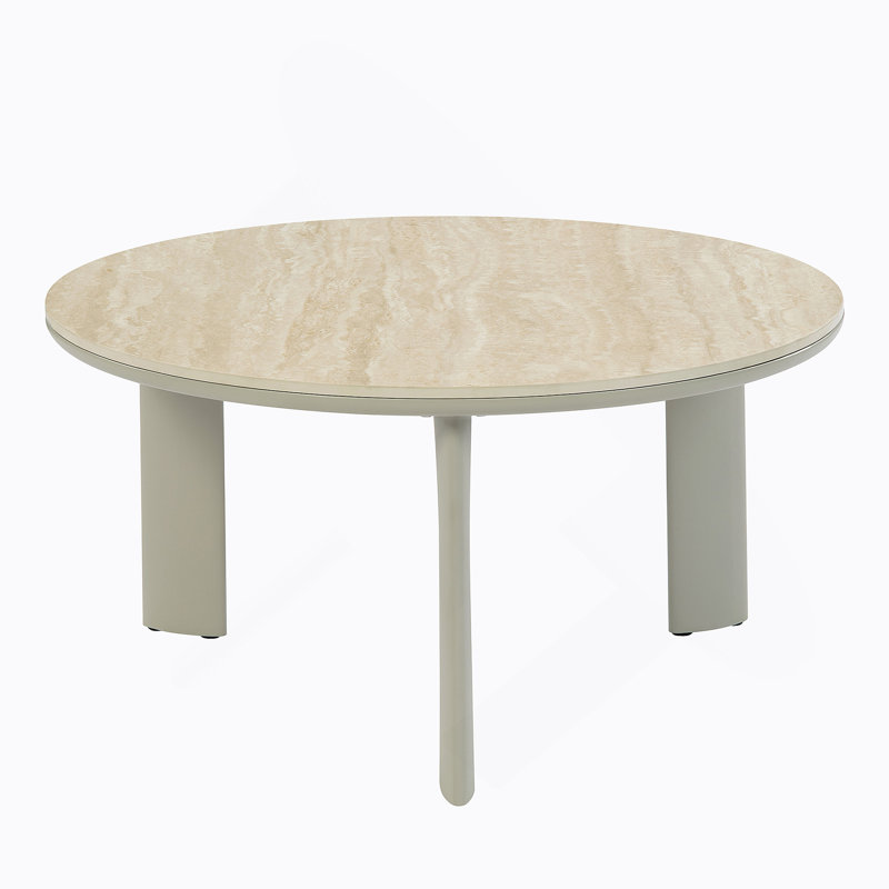 Ingram Ceramic Top & Light Gray Finish Coffee Table