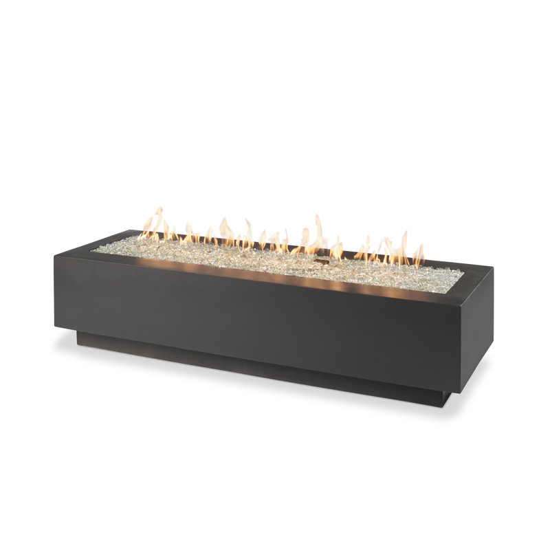 Cove Rectangle Concrete Smokeless Fire Pit Table, Midnight
