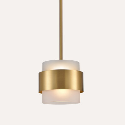 Luminaire suspendu en verre laiton
