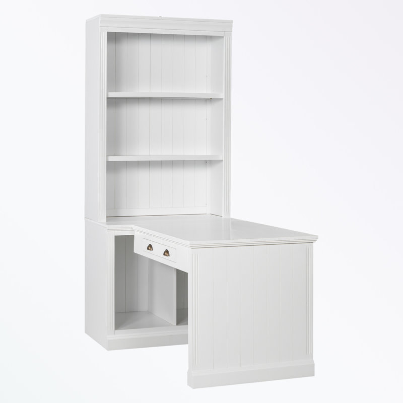 Bibliothèque avec bureau d'étude, tablettes ouvertes et éclairage DEL