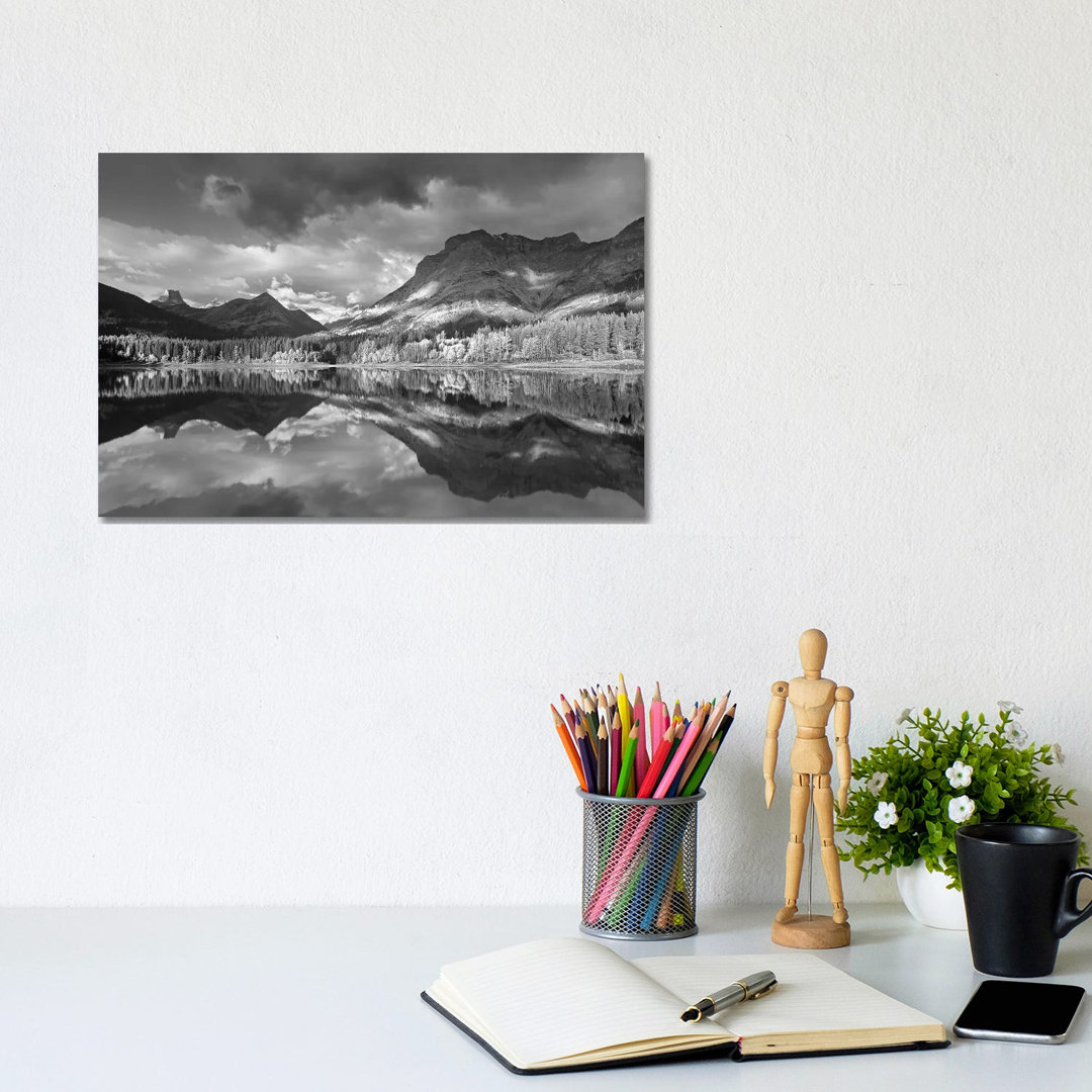 Fortress Mountain And Mt Kidd At Wedge Pond, Kananaskis Country, Alberta, Canada von Tim Fitzharris - Gallery-Wrapped Ca...