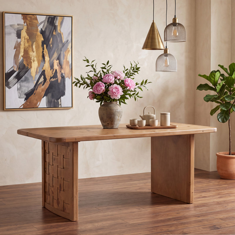 Solid Wood Rectangle Dining Table, Natural