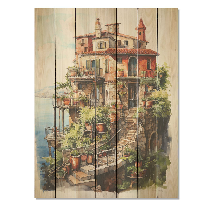 Italian Italian Charm I - Italie sur bois, H 44 po x l 34 po