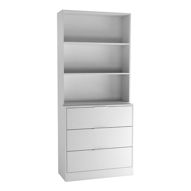 Ophe 180cm H x 60cm W Solid Wood Standard Bookcase, (3 Shelves) 180cm H x 60cm W x 35cm D, White
