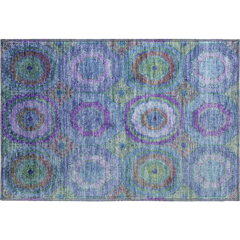 Premium Machine Washable Mayfield Panel Rug, 1'8" x 2'6", Blue