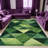 Green Geometric Triangle carpet-easy to clean, machine-washable, soft and comfortable; suitable for door mats, kitchens, living rooms, bedrooms, corridors, and laundry areas. Easy to clean, durable carpet for home decoration.-1796520592