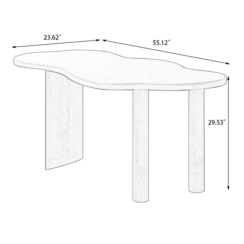 Table de salle à manger Brown, 29.53"H x 55.12"L x 23.62"W