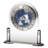 World Time Glam Analogue Acrylic Quartz Movement / Crystal Tabletop Clock with Alarm in Polished Silver/Clear