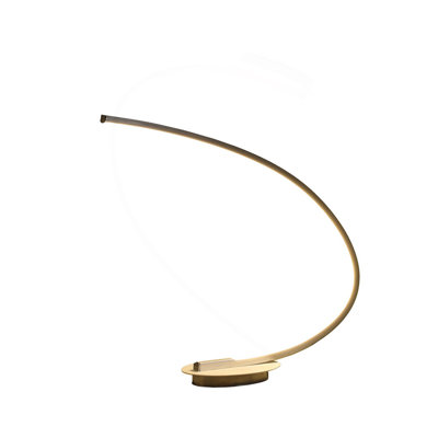 Lampe de table à lampe DEL de style arc brossé en nickel brossé 16 po