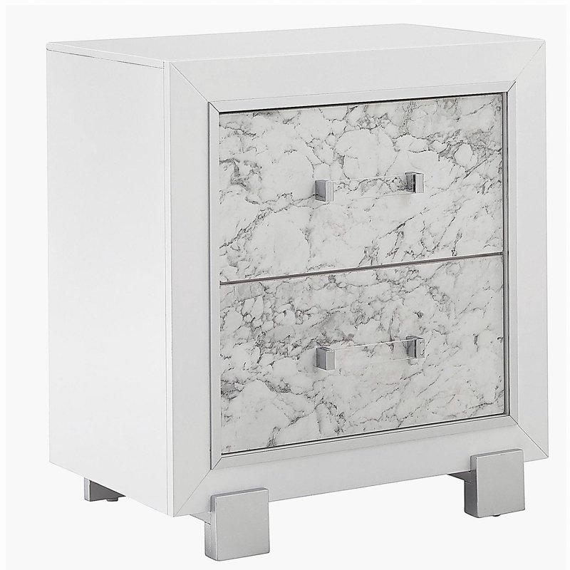SKYE MARBLE WHITE NIGHTSTAND