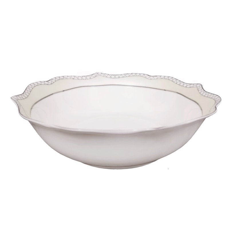 Elegant Silver Lace Porcelain Dinnerware Set, Service for 8