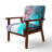 Geidel - Abstract Flowers - Upholstered Traditional Accent Arm Chair-495180381-477582354