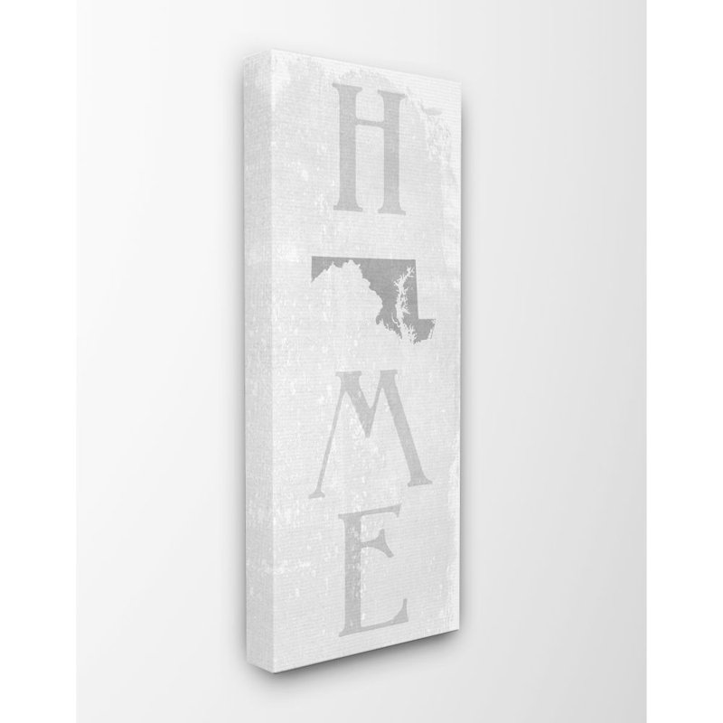 «Maryland Home State Map Textured Word Design», impression sur toile, Toile tendue, H 30 po x l 13 po