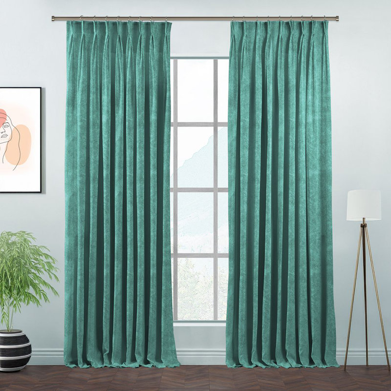 Room Darkening Single Curtain Panel, 190cm Width x 225cm Drop, Teal