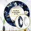 Shakaya Nightfall, motif floral bleu foncé et blanc - grand miroir mural floral, miroir rond bleu unique, impression sur métal-1474620622