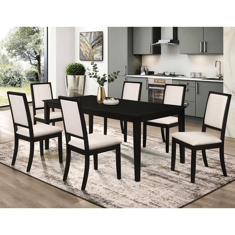 2 chaises d'appoint de salle à manger rembourrées crème et noires - Rehaussez votre espace avec l'élégance de 2 espaces de style