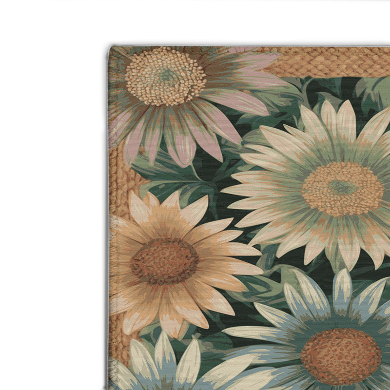 Tapis beige d'intérieur et d'extérieur Botanical, Rectangle 4pi x 6 pi