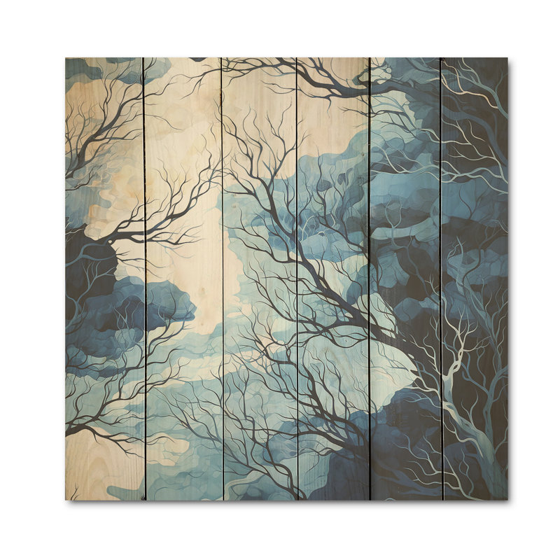 River Embrace I - Forest River, art sur bois de pin naturel, H 15 po x l 15 po