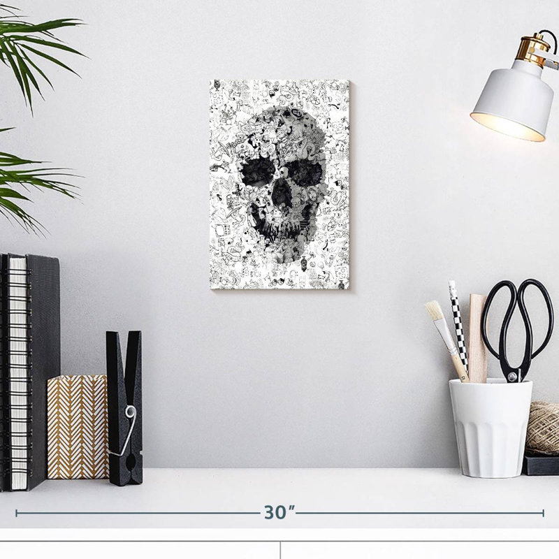 Kerner Doodle Skull, 12" H x 8" W