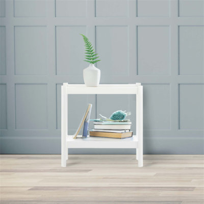 Yonda Accent Table With Spacious Shelves And Rounded Corners, Perfect For Modern And Elegant Home Decor
