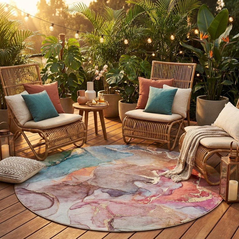 Tapis d'intérieur rond 8 po