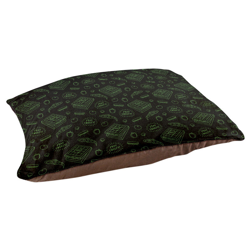 Coussin de conception de lit pour chat arc-en-ciel Campion, l 42,5 po x L 32,5 po, Noir / Vert