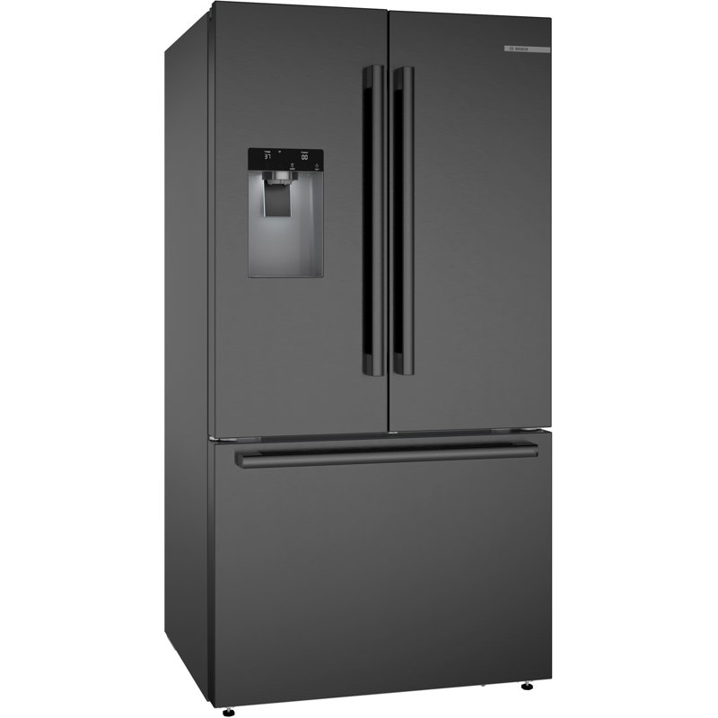 Benchmark Series Free-Standing Fridge-Freezer, Black Stainless Steel