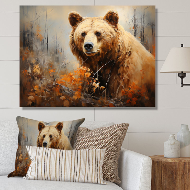 Bazyli Bear Bears Boundary I - art mural ours, H 30 po x l 40 po x P 1,5 po, Toile tendue