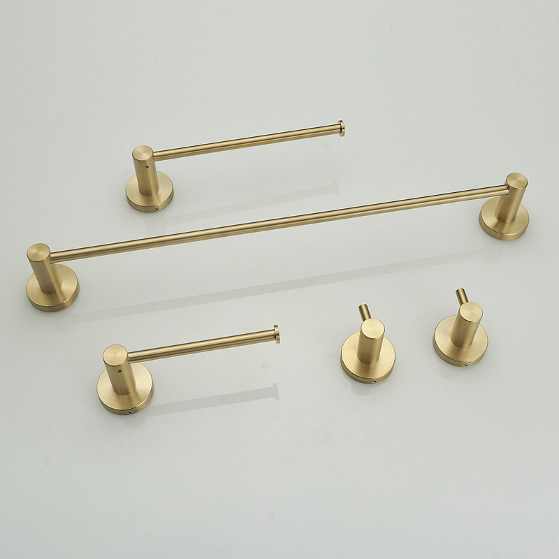 5 - Piece Bathroom Hardware Set, Brushed Gold