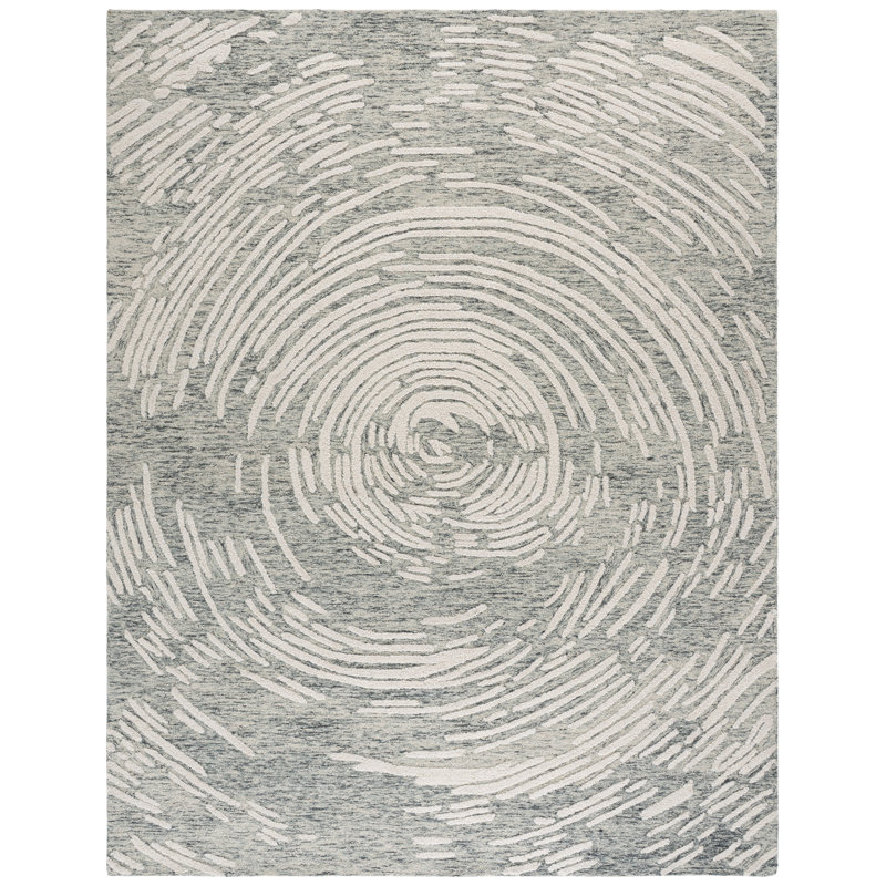 Abstract Hand Tufted Wool Abstract Rug, Rectangle 8' x 10'