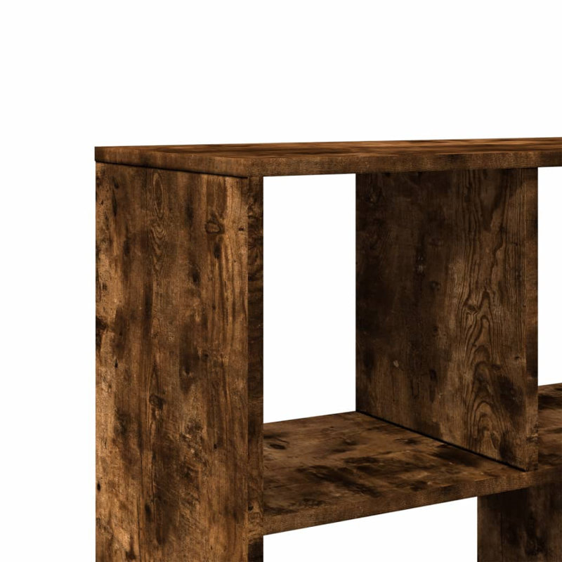 vidaXL Bookcase Engineered wood Medium Bookcase Rectangular, (5 Shelves) 61.6in H x 39.4in W x 13in D, Smoked Oak