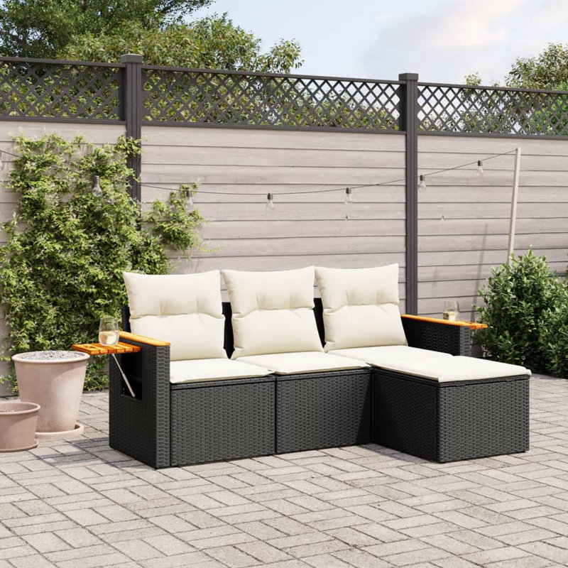 Vidaxl Garden Sofa Set Black
