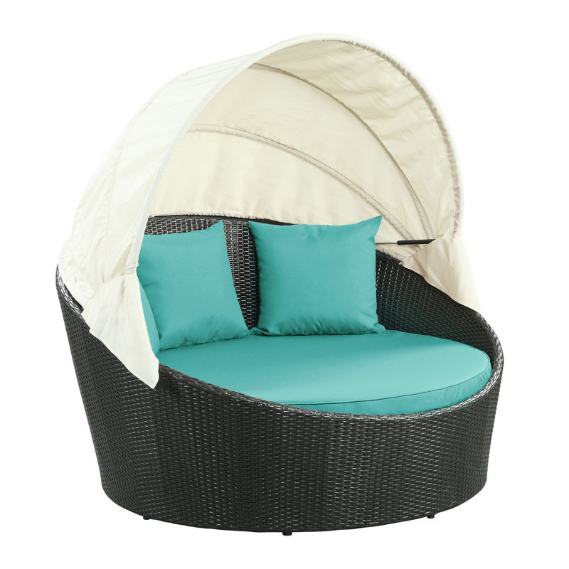 Lit à baldaquin d'extérieur Siesta, Turquoise
