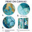 Turquoise luxueux, art fluide abstrait VII - art mural abstrait 2 panneaux-1505709148-1505709151-1505709150