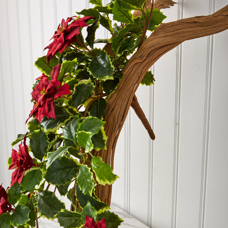 Panier de rangement poinsettia, Rouge
