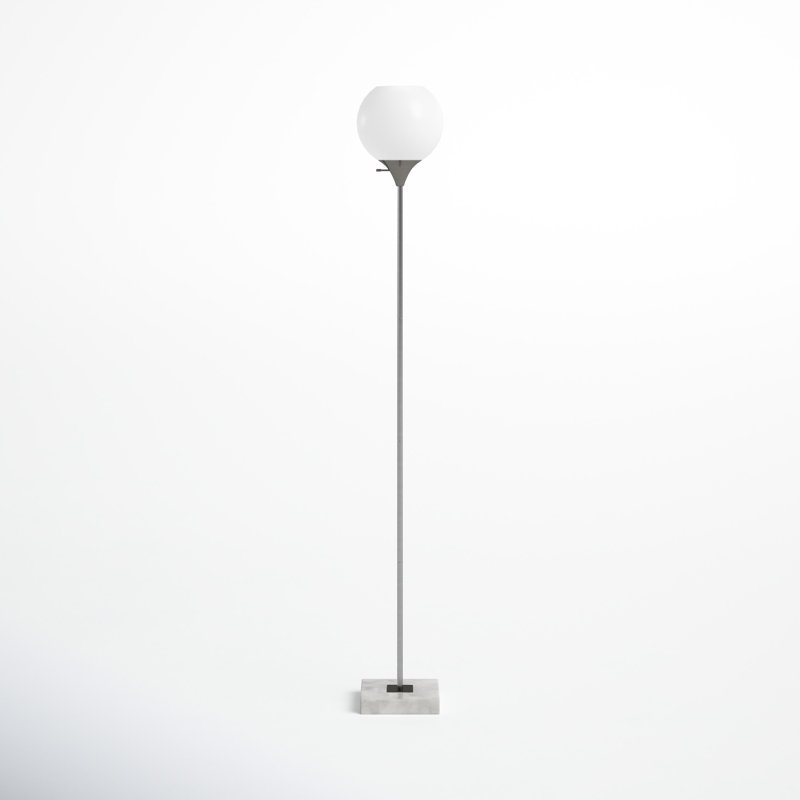 Reed 71'' Torchiere Floor Lamp, Brushed Steel
