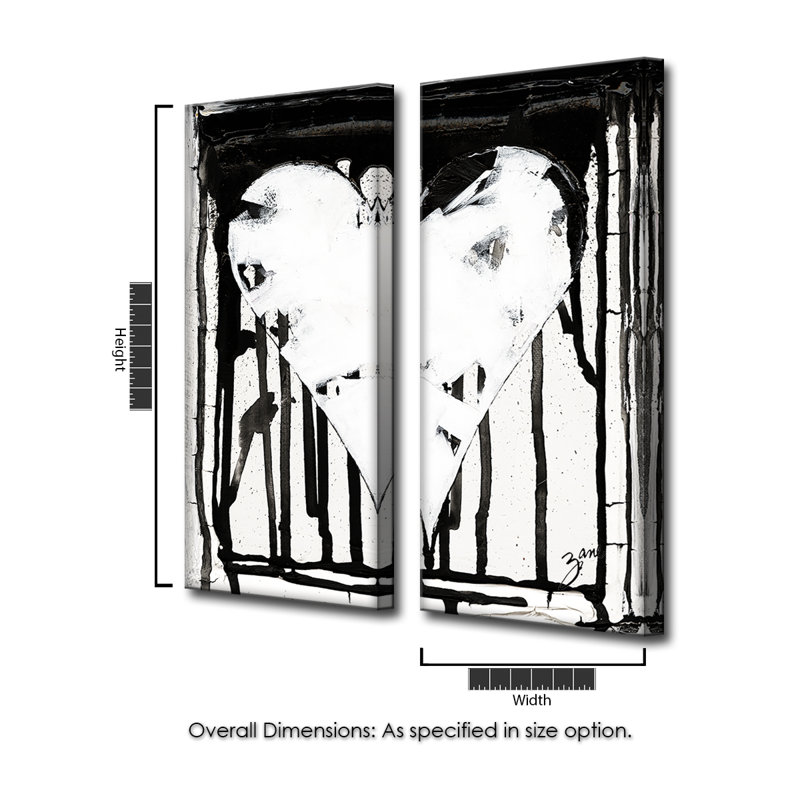 «Heartwork 223» par Salvatore Prinquente, ensemble de 2 reproductions d'art sur toile tendue, H 40 po x l 32 po x P 1,5 po