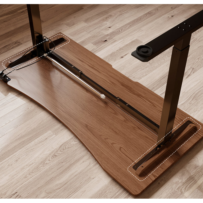 Bureau électrique en bois massif à hauteur réglable, H 28,35 po x l 47,24 po x P 23,62 po