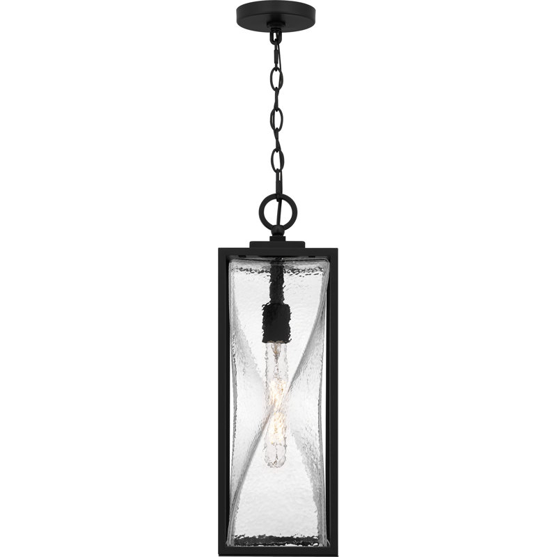 Zarah 1-Light Matte Black Outdoor Hanging Lantern