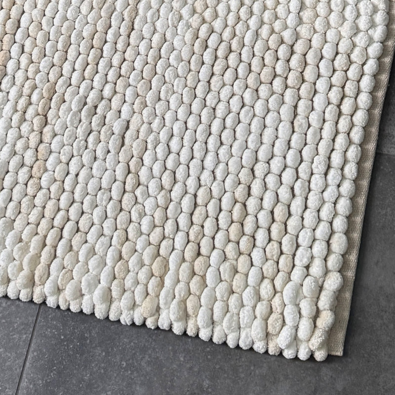 Rozelia Cotton Blend Non-Slip Bath Mat, Beige