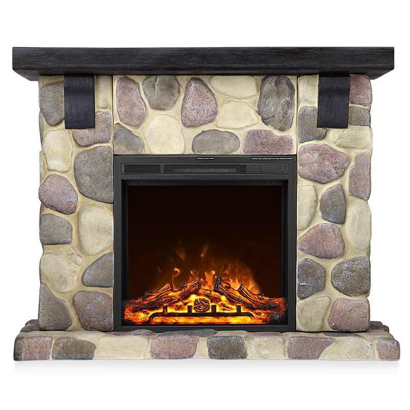 Electric Fireplace Tv Stand  Holds 55" Tv, 7 Flame Brightness Settings, 750W/1500W Heate, Etl Certified, Remote & Manual Control, Premium Magnesium Oxide, Modern Home Decor