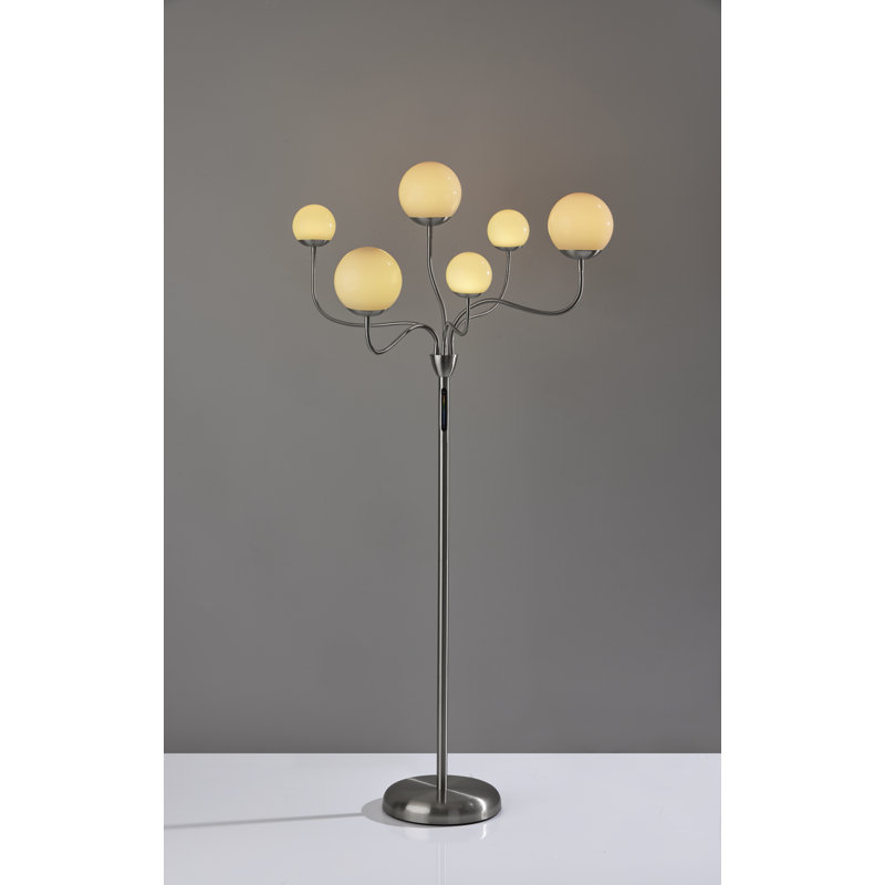 64" Adjustable White LED Floor Lamp with Touch Control