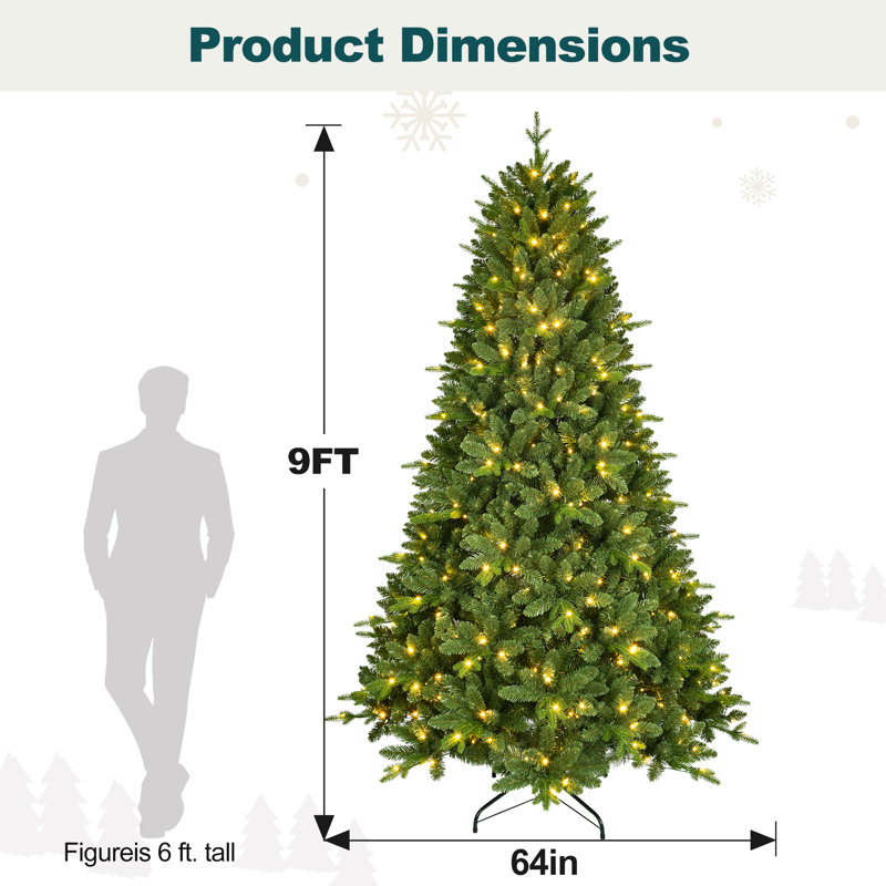  Arbre de Noël artificiel épinette pré-éclairé, 9'